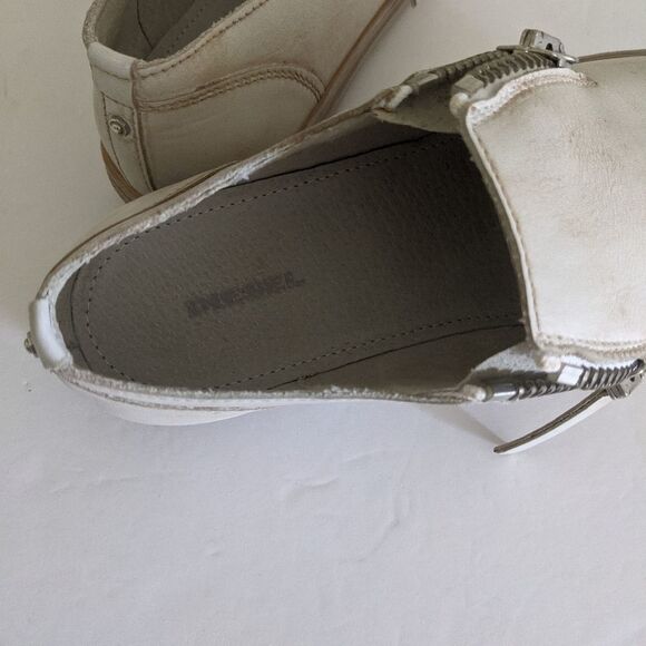 Diesel Cream Vintage Washed Leather Sneakers Women's 37 - Picture 7 of 10
